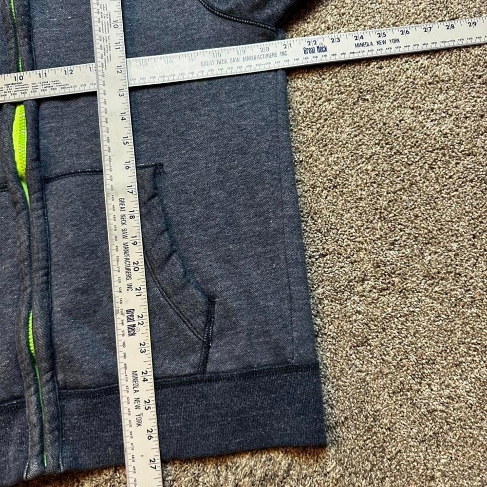 Hollister‎ Hoodie Womens Large Blue Full Zip Y2K Yellow Drawstring 1922 Logo - Picture 3 of 3